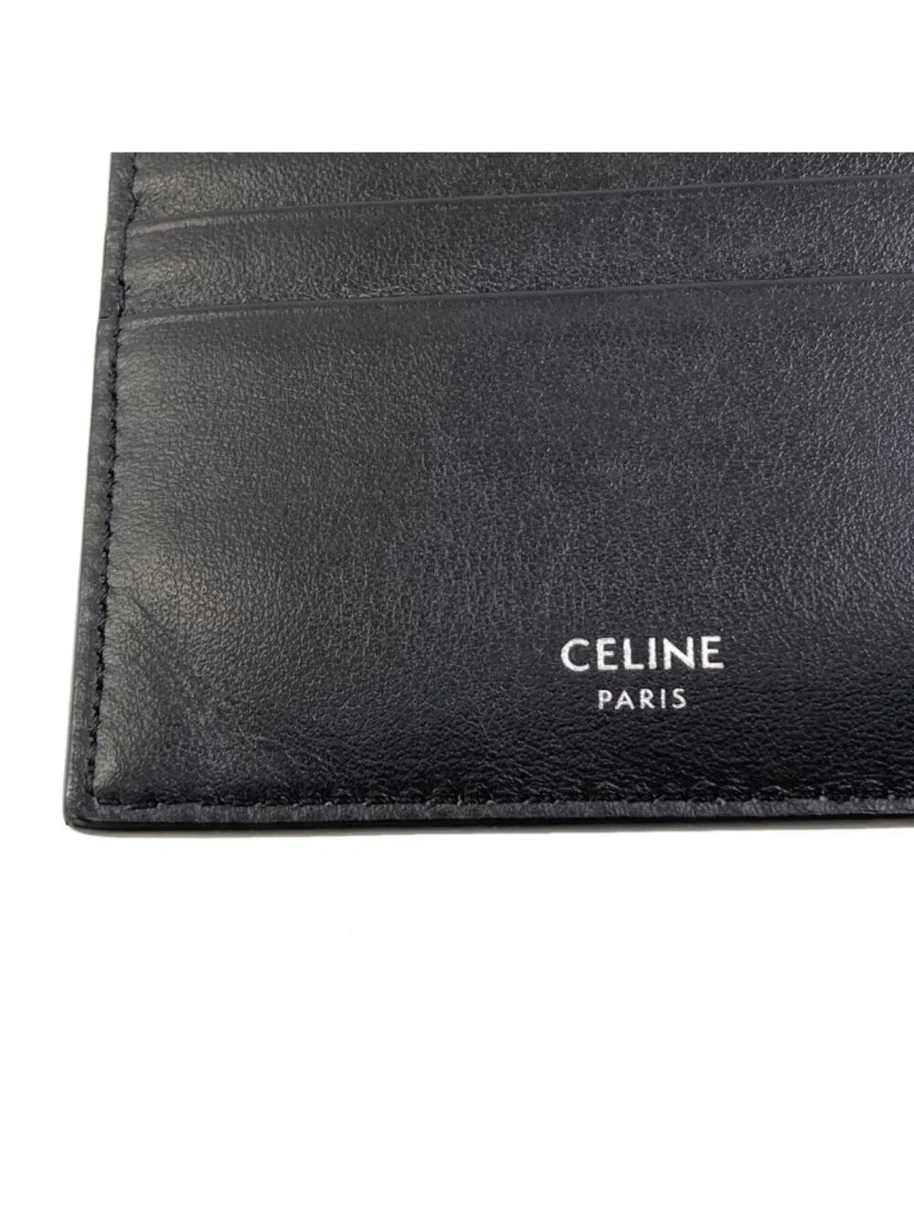 Celine Logo Bifold Wallet Leather